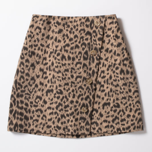Leopard Twill Skirt